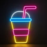 تابلو نئون طرح آبمیوه بستنی