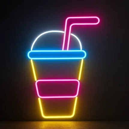 تابلو نئون طرح آبمیوه بستنی