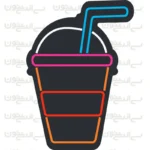 تابلو نئون طرح آبمیوه بستنی