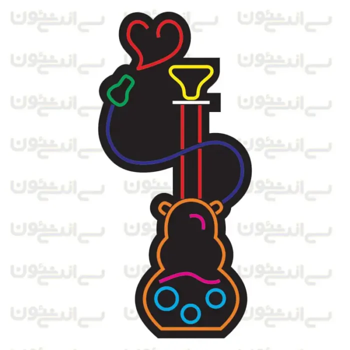 تابلو نئون طرح قلیون شماره 1