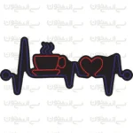 تابلو نئون طرح نوار قلب و فنجان قهوه | طرح عاشقانه و کافه ای