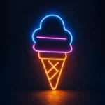 تابلو نئون طرح بستنی شماره 61