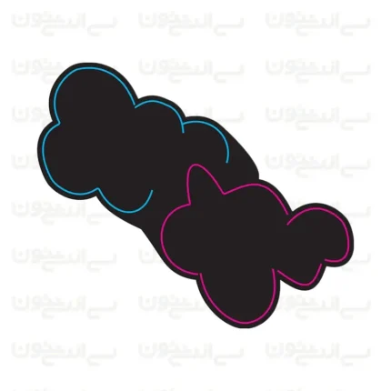 تابلو نئون طرح ابرهای رنگی