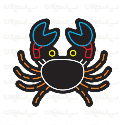 تابلو نئون طرح خرچنگ کارتونی