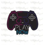 تابلو نئون طرح دسته بازی Play Now