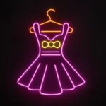 تابلو نئون طرح لباس مجلسی زنانه