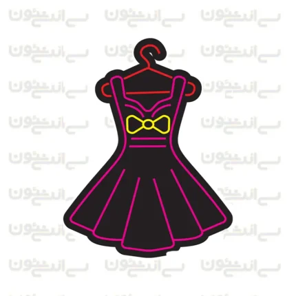تابلو نئون طرح لباس مجلسی زنانه