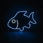 تابلو نئون طرح ماهی کارتونی