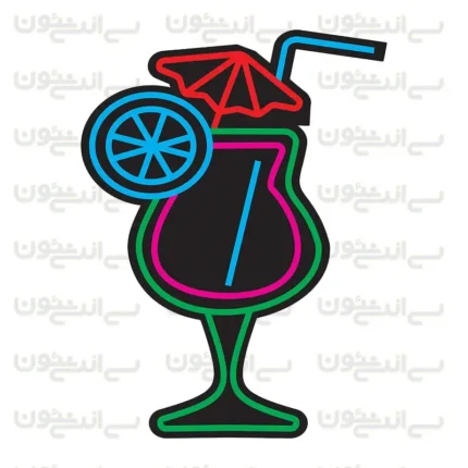 تابلو نئون طرح نوشیدنی تابستانی