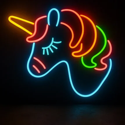 تابلو نئون طرح اسب تک شاخ