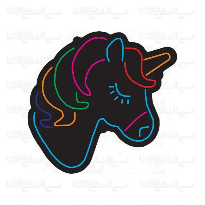 تابلو نئون طرح اسب تک شاخ
