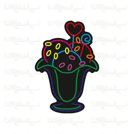 تابلو نئون طرح بستنی رنگارنگ