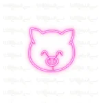 تابلو نئون طرح خوک صورتی