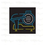 تابلو نئون طرح دستگاه کالباس بر