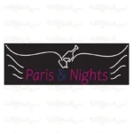 تابلو نئون طرح شب های پاریس با نوشیدنی