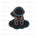 تابلو نئون طرح فضانورد روی ابر