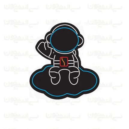 تابلو نئون طرح فضانورد روی ابر