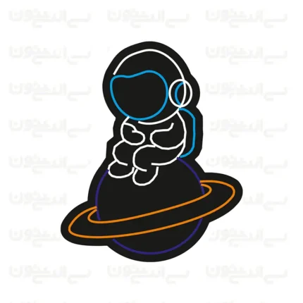 تابلو نئون طرح فضانورد و زحل