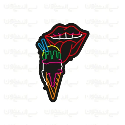 تابلو نئون طرح لب و بستنی