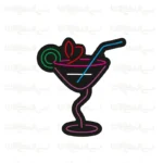 تابلو نئون طرح لیوان کوکتل