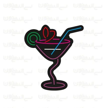 تابلو نئون طرح لیوان کوکتل