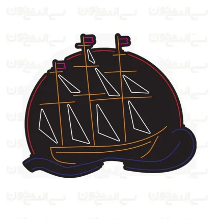 تابلو نئون طرح کشتی بادبانی