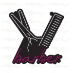 تابلو نئون قیچی و شانه درخشان