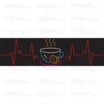 تابلو نئون طرح ضربان قهوه