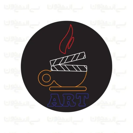 تابلو نئون طرح فنجان قهوه و نوشته ART