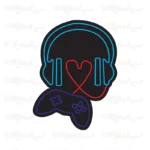 تابلو نئون طرح هدفون و دسته بازی