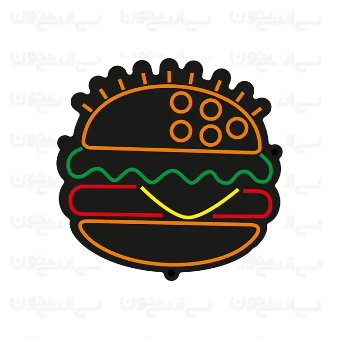 تابلو نئون طرح همبرگر شماره 2