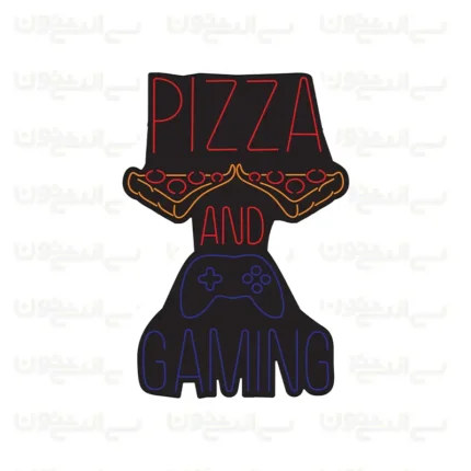 تابلو نئون طرح پیتزا و گیمینگ