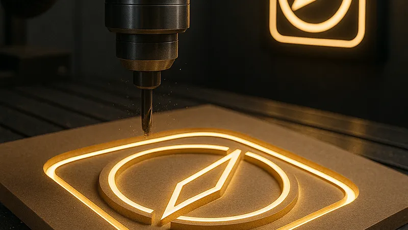 کاربرد دستگاه CNC در تابلوهای تبلیغاتی مدرن 3 دستگاه CNC در حال برش پلکسی برای ساخت تابلو تبلیغاتی مدرن