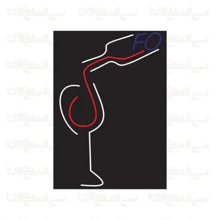 ابلو نئون طرح بطری و نوشیدنی