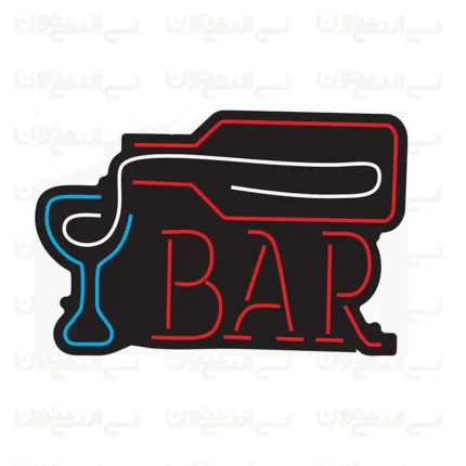 تابلو نئون طرح BAR و نوشیدنی