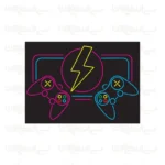 تابلو نئون طرح دسته بازی و صاعقه