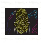 تابلو نئون طرح سشوار و فر کننده