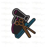 تابلو نئون طرح قیچی و سشوار