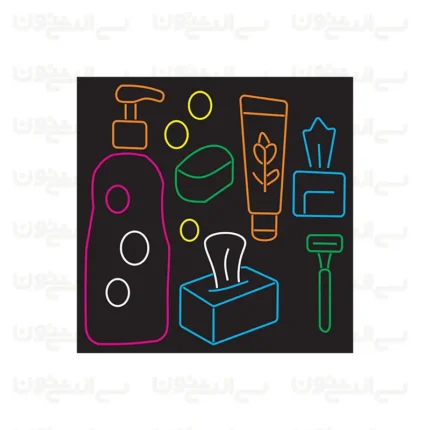 تابلو نئون طرح لوازم بهداشتی و آرایشی