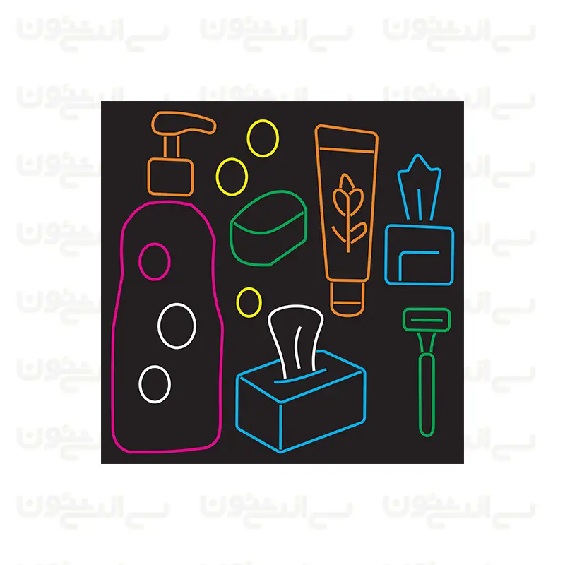 تابلو نئون طرح لوازم بهداشتی و آرایشی تابلو نئون طرح لوازم بهداشتی و آرایشی