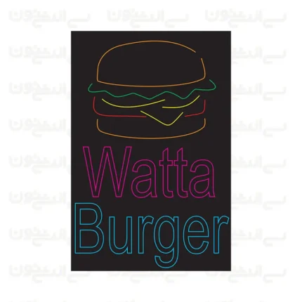 تابلو نئون طرح Watta Burger