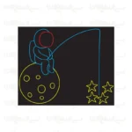 تابلو نئون طرح فضانورد ستاره گیر