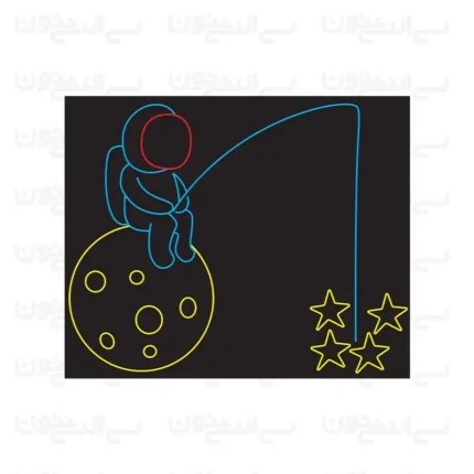 تابلو نئون طرح فضانورد ستاره گیر