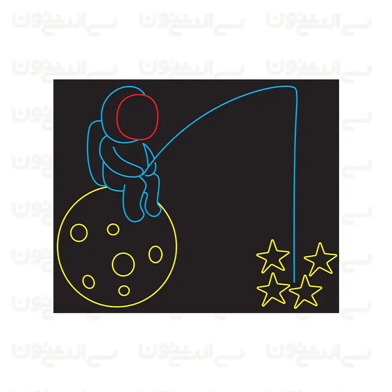 تابلو نئون طرح فضانورد ستاره گیر