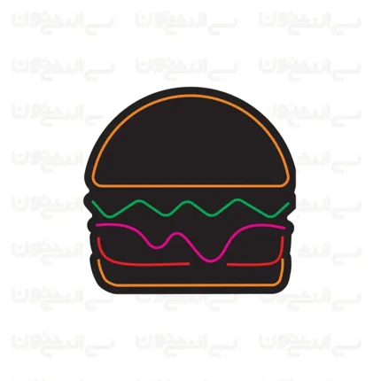 تابلو نئون طرح همبرگر شماره 3