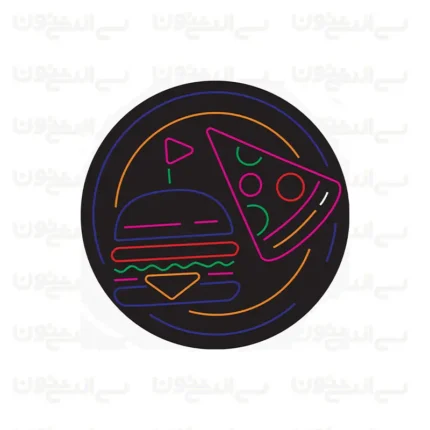 تابلو نئون طرح پیتزا و همبرگر