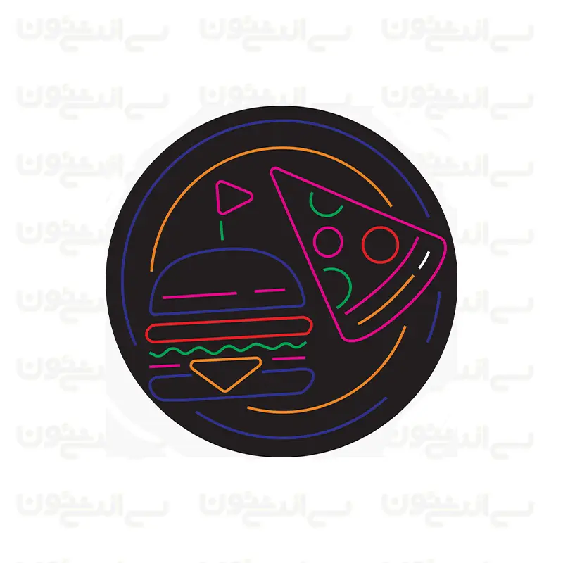 تابلو نئون طرح پیتزا و همبرگر تابلو نئون طرح پیتزا و همبرگر