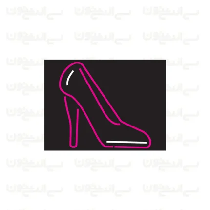 تابلو نئون طرح کفش پاشنه بلند رنانه