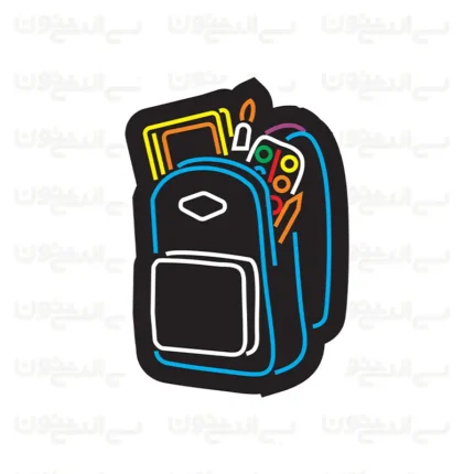 تابلو نئون طرح کیف مدرسه