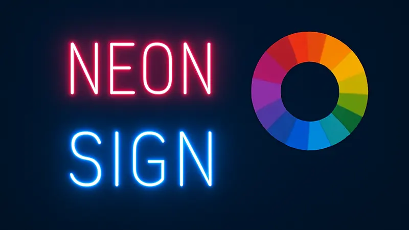 راهنمای جامع انتخاب بهترین رنگ نور در تابلو نئون